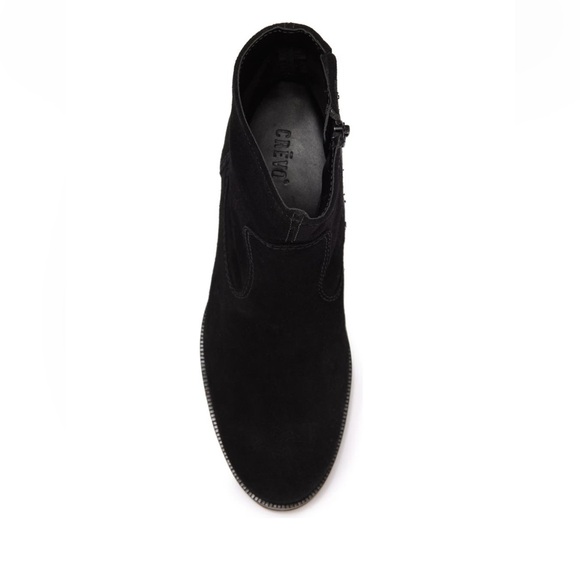 Crevo Jet Black Jade Leather Block Heel Bootie Women’s Size 6 - Picture 4 of 11